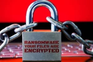lock chain ransomware concept
