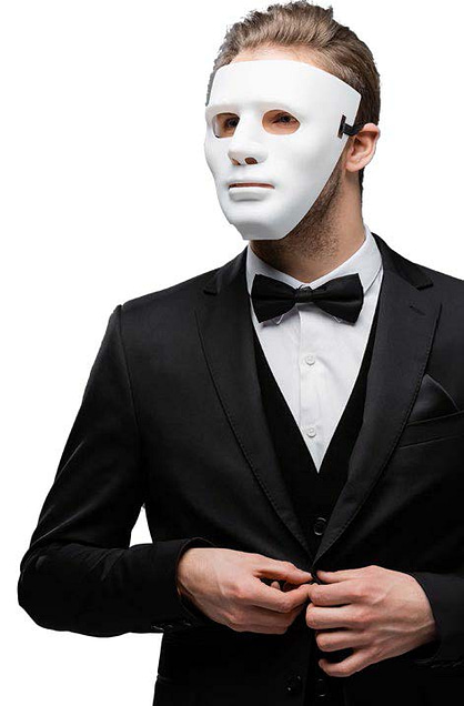 masked man symbolizes a double agent